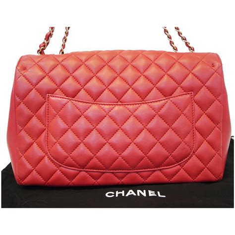 chanel red jumbo flap bag